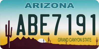 AZ license plate ABE7191
