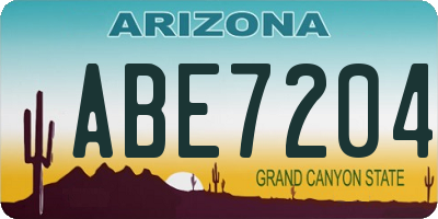 AZ license plate ABE7204
