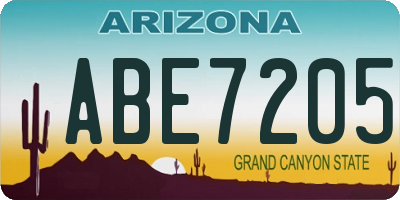 AZ license plate ABE7205