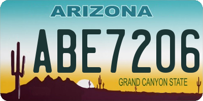 AZ license plate ABE7206