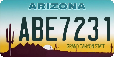AZ license plate ABE7231