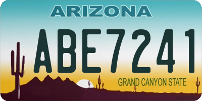 AZ license plate ABE7241