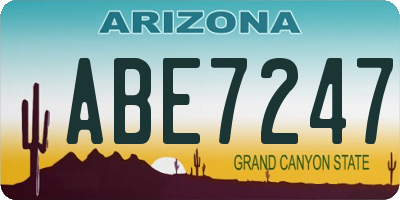 AZ license plate ABE7247