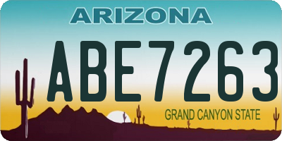 AZ license plate ABE7263