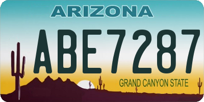 AZ license plate ABE7287