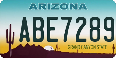 AZ license plate ABE7289