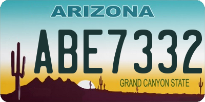 AZ license plate ABE7332