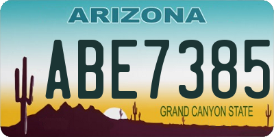 AZ license plate ABE7385