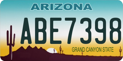 AZ license plate ABE7398