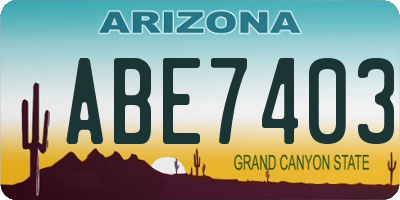 AZ license plate ABE7403