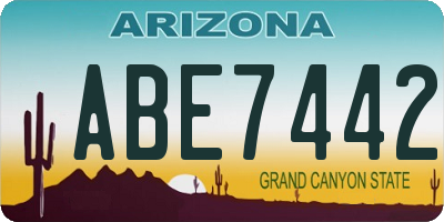 AZ license plate ABE7442