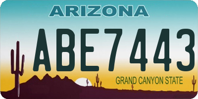 AZ license plate ABE7443