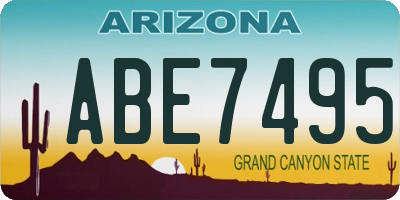 AZ license plate ABE7495
