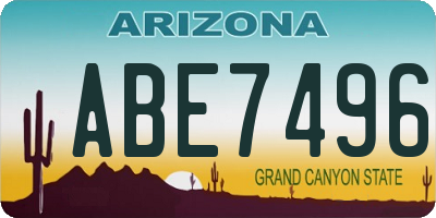 AZ license plate ABE7496