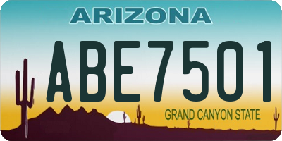 AZ license plate ABE7501