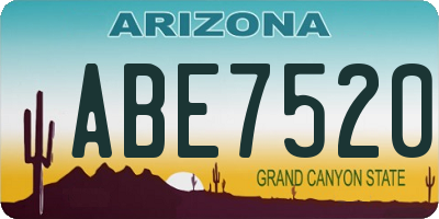 AZ license plate ABE7520