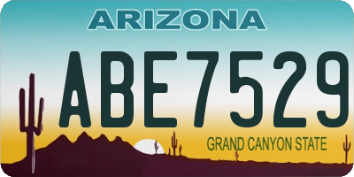 AZ license plate ABE7529