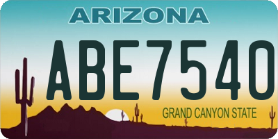 AZ license plate ABE7540