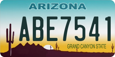 AZ license plate ABE7541