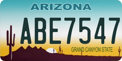 AZ license plate ABE7547
