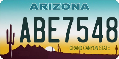 AZ license plate ABE7548