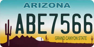 AZ license plate ABE7566