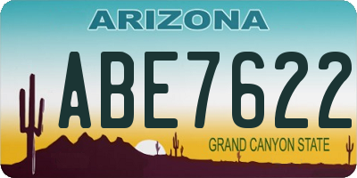 AZ license plate ABE7622