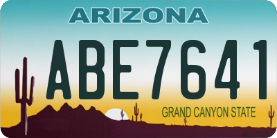 AZ license plate ABE7641