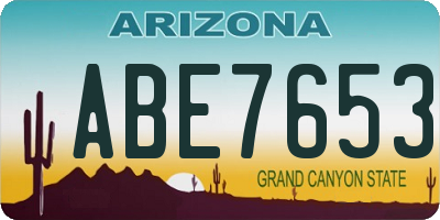 AZ license plate ABE7653