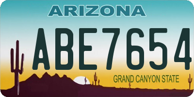 AZ license plate ABE7654