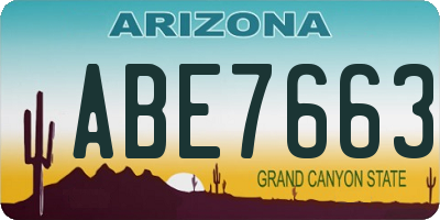 AZ license plate ABE7663