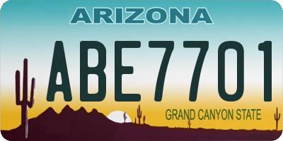 AZ license plate ABE7701