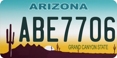AZ license plate ABE7706