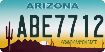 AZ license plate ABE7712