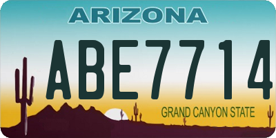 AZ license plate ABE7714