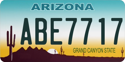 AZ license plate ABE7717