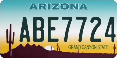 AZ license plate ABE7724