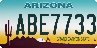 AZ license plate ABE7733