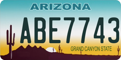 AZ license plate ABE7743