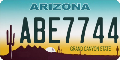 AZ license plate ABE7744