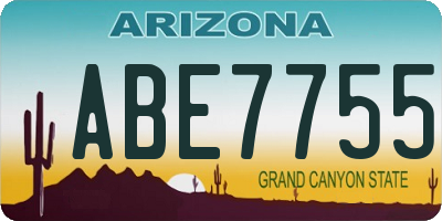 AZ license plate ABE7755
