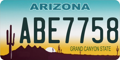 AZ license plate ABE7758