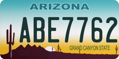 AZ license plate ABE7762