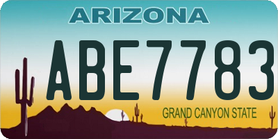 AZ license plate ABE7783