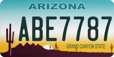 AZ license plate ABE7787