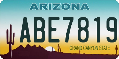 AZ license plate ABE7819