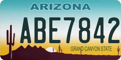 AZ license plate ABE7842