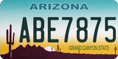 AZ license plate ABE7875