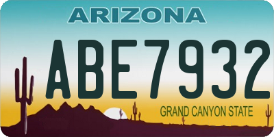 AZ license plate ABE7932