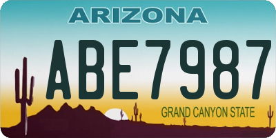 AZ license plate ABE7987